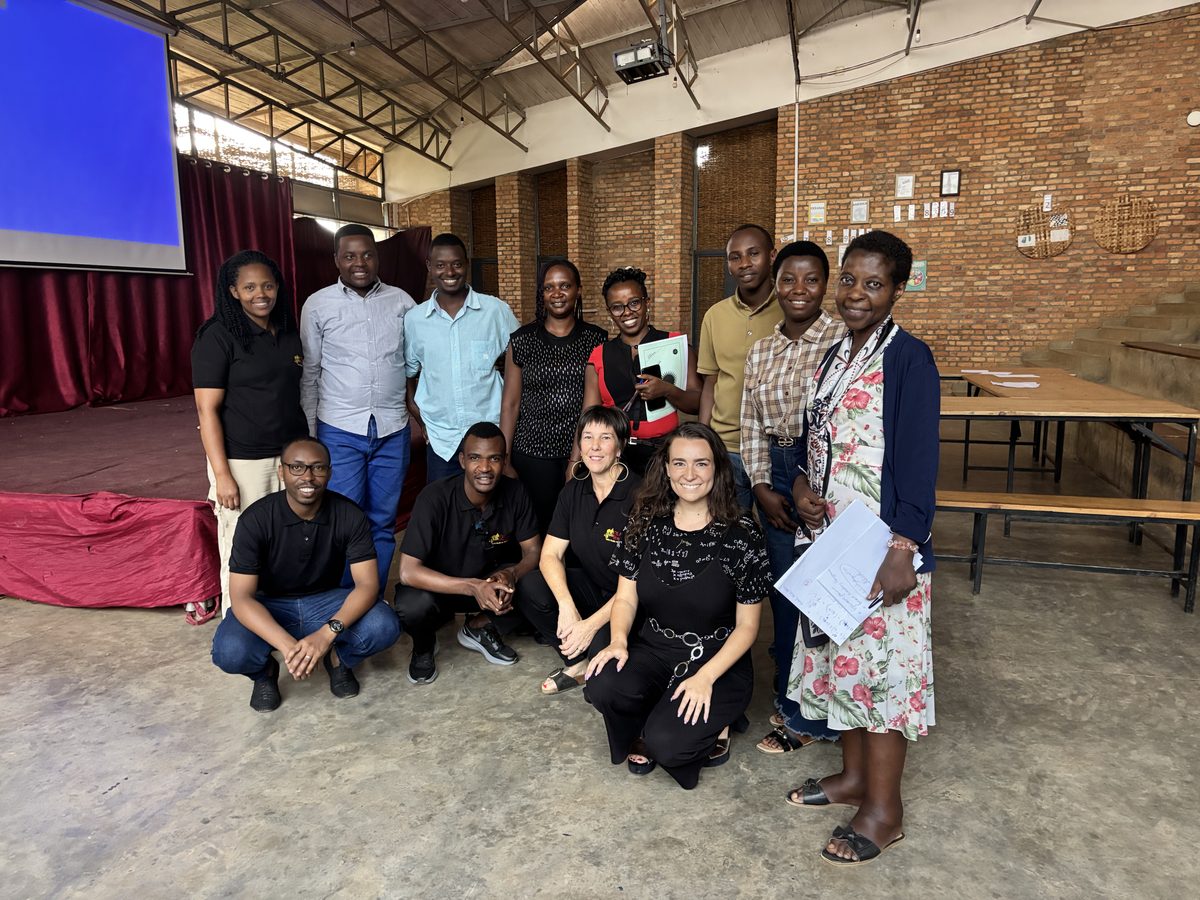 Ellen with a group of teachers from Teach Rwanda after a training session